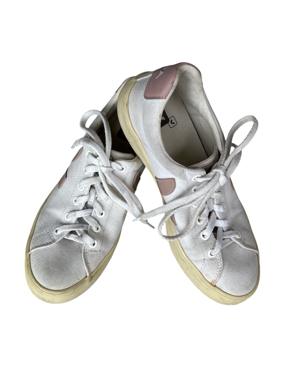 Veja Esplar SE White Canvas Sneakers Pink Logo 8 - Picture 3 of 12